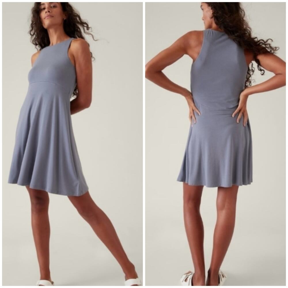 Athleta Santorini Thera Dress Blue Gray 1X
